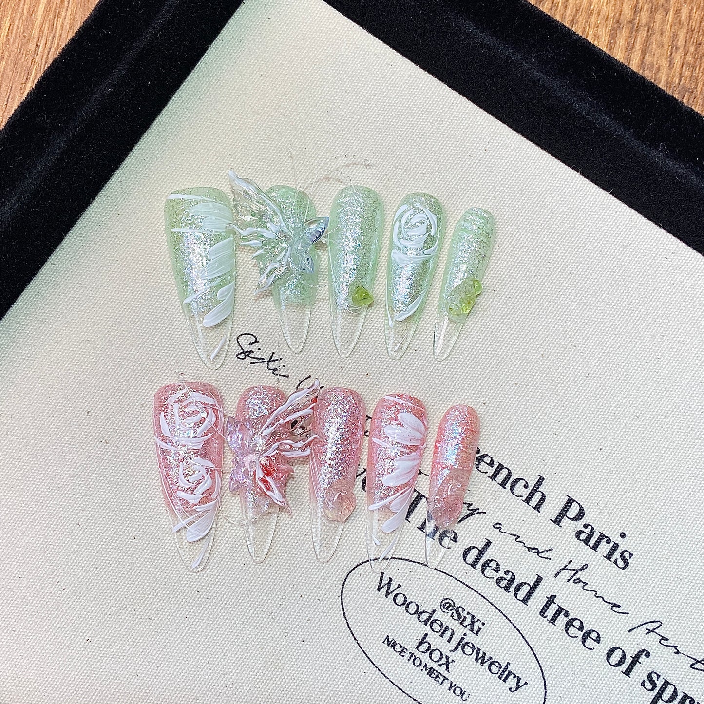 Butterfly Flower Pink Green