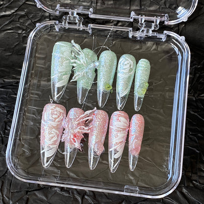 Butterfly Flower Pink Green